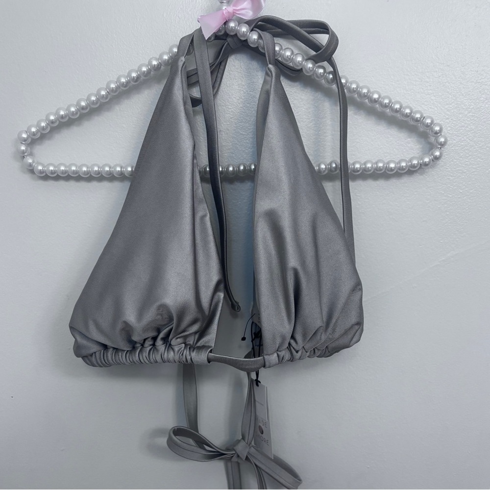 NWT Shade and Shore Silver Triangle Bikini Top Size: 3x